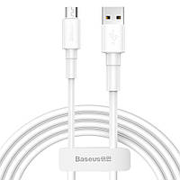 Кабель USB Baseus Mini MicroUSB 2.4A 1m, White (CAMSW-02)