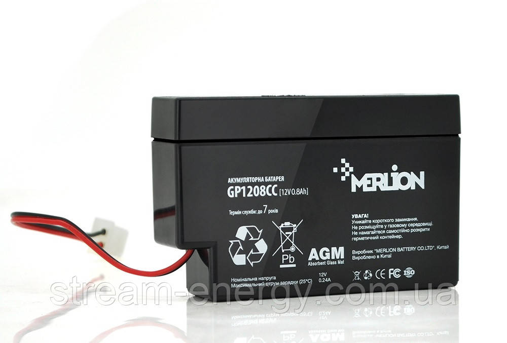 Акумулятор AGM Merlion (12В -2,8 Ач) GP1208СС