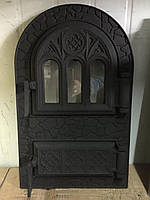 Дверцы печные, для барбекю "Черная арка" 535х330мм со стеклом. Дверцы для кухни