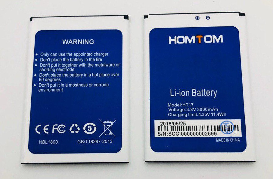 Акумулятор для мобільного телефона Doogee (HomTom) HT17/HT17 Pro, (Li-ion 3.8 V 3000 mAh), фото 1