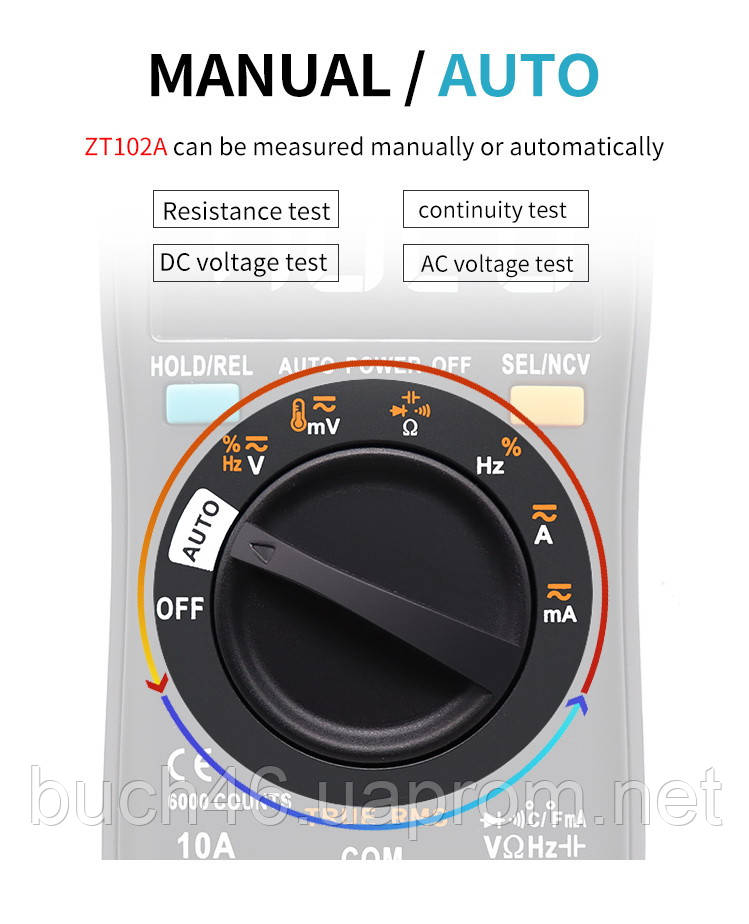 ZOYI ZT102A auto Защищённый Мультиметр цифровой тестер с термопарой NCV ...