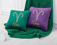 Подушка сувенирная со знаками зодиака Овен,подушка подарочная гороскоп Овен разные цвета фиолетовый