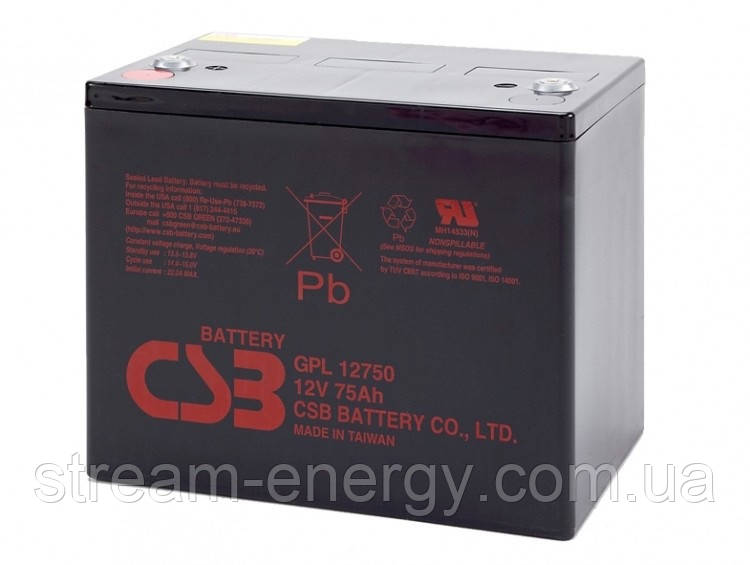 Акумуляторна батарея CSB 12В - 75аг) GPL12750