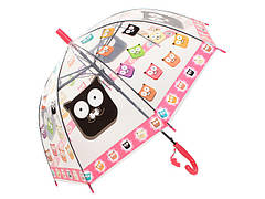 Парасолька дитяча "Кішечки", прозора, рожева, XI-019