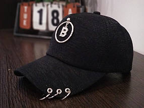 Кепка бейсболка з кільцями "B" (чорна), фото 3