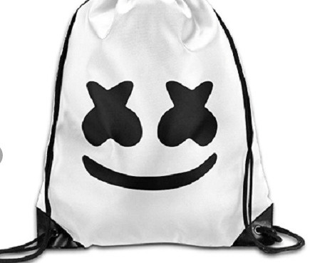 Сумка мішок для змінного взуття та одягу Marshmello біла
