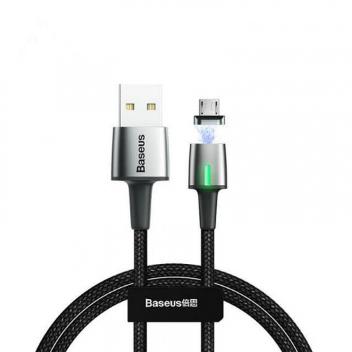 Кабель USB Baseus Zinc Magnetic MicroUSB 2.4A 1m, Black (CAMXC-A01)