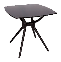 Стол пластиковый DAISY черный квадратный для открытых площадок дома, кафе, ресторана