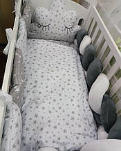 Постільний набір в ліжечко для новонарожденого + косичка ТМ Бонна Коса