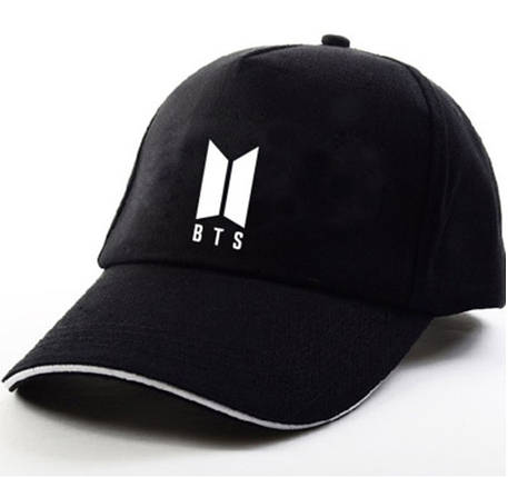 Кепка Бейсболка BTS з білою емблемою Чорна, фото 1
