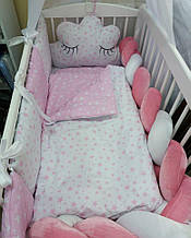 Постільний набір в ліжечко для новорожденого + косичка ТМ Бонна Коса