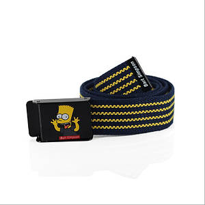 Ремінь Пояс Сімпсон Барт Simpson Синій з Жовтими Линіями 110 см