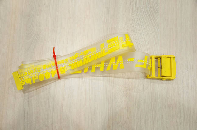 Ремінь Пояс Off White Clear Original прозорий Жовтий 160 см, фото 1