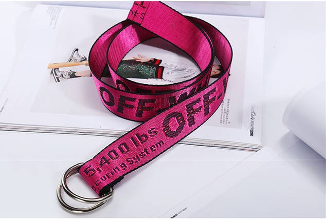 Ремінь Пояс Off White Троянда Червона 150 см, фото 1