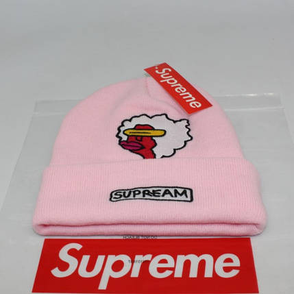 Стильна шапка Supreme/Суприм (унісекс)/Рожева, фото 1