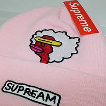 Стильна шапка Supreme/Суприм (унісекс)/Рожева, фото 4