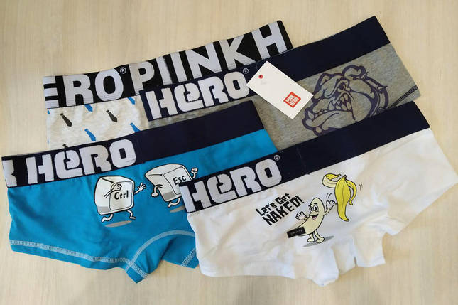 Комплект (4 шт.) чоловічої спідньої білизни Pink Hero Розмір M, фото 1