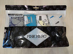 Комплект (4 шт.) чоловічої спідньої білизни Pink Hero Розмір M, фото 3
