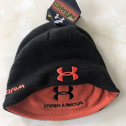 Стильна шапка Under Armour чорна на флісі, фото 1