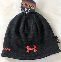 Стильна шапка Under Armour чорна на флісі, фото 3