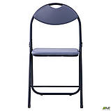 Розкладний стілець Джокер чорний пвх-сірий для саду та пікніка, фото 4