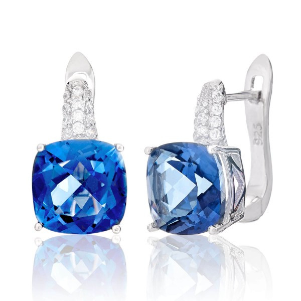 Сережки срібні жіночі 925 проби з райдужним містик кварцом, сережки зі справжнього срібла для дівчини, фото 1