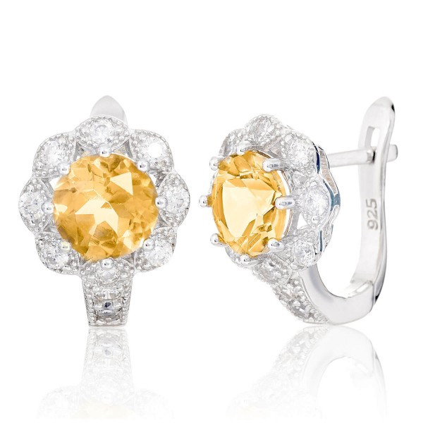 Сережки срібні жіночі 925 проби з цирконом, сережки зі справжнього срібла для дівчини, фото 1