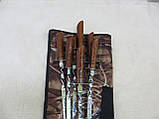 Набір шампурів 7 шт. з дерев'яною ручкою в чохлі, ручна робота, фото 4