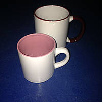 Чашка для сублимации цветная внутри 150 мл (розовая)