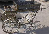 Кованый мангал на колесах "Телега Марсель"