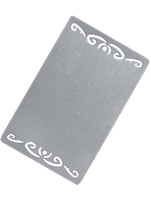 Визитка металлическая ( АЖУР) с орнаментом 86*54*0.45 мм под сублимацию (СЕРЕБРО)