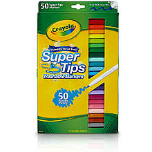 Фломастери маркери змивні 50 кольорів Crayola Super Tips Washable