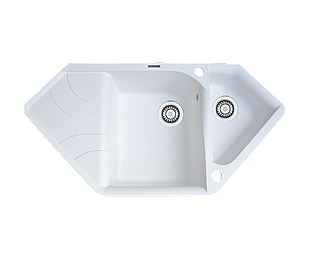 Кухонна мийка гранітна Borgio TRZ-1000x500 білий