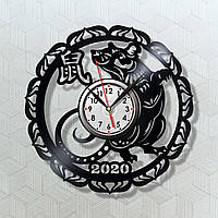 Новогодний подарок Год Мышы Крысы 2020 Часы на удачу Виниловые часы Кварцевый механизм Оригинальный подарок