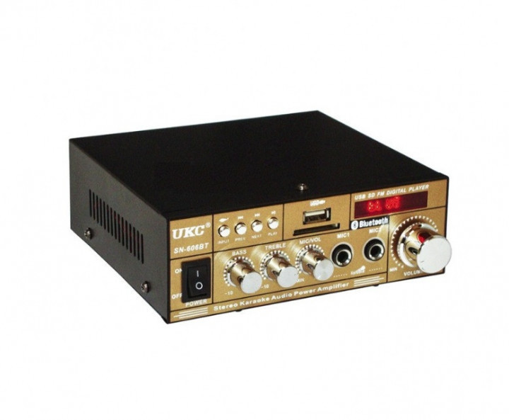 Bluetooth Усилитель звука UKC SN-606BT с пультом, Караоке, FM, USB - фото 2 - id-p1094438594