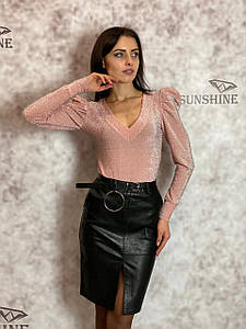 Жіноче боді з трикотажу та люрексу Polit 2022