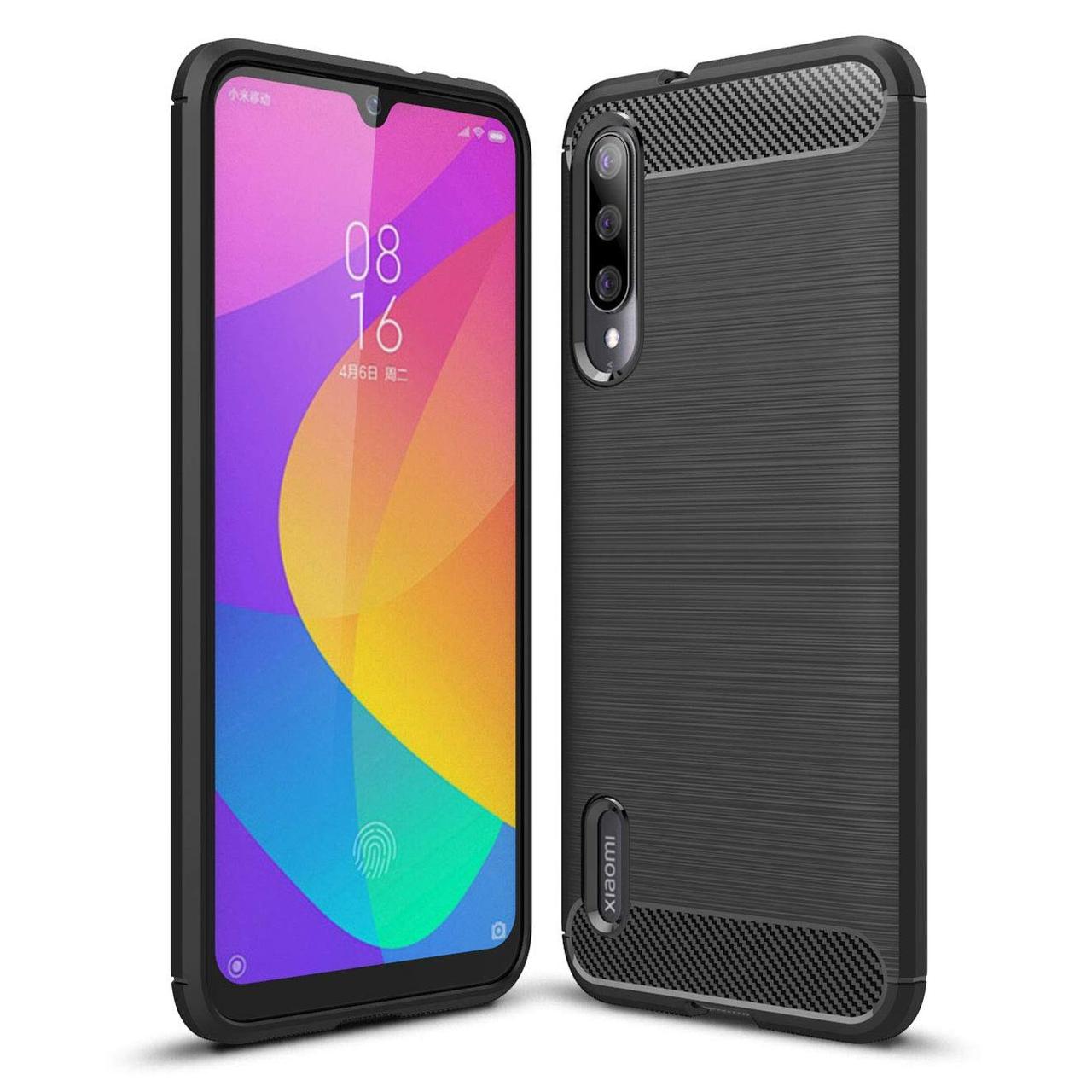 Чохол Carbon для Xiaomi Mi 9 Lite бампер оригінальний Black