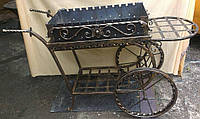 Кованый мангал на колесах "Телега Ницца"