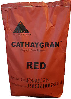 Пігмент вишневий гранульований CATHAY GRAN F 3400 G залізоокисний Cathay Pigments Group сухий Китай 25 кг, фото 1