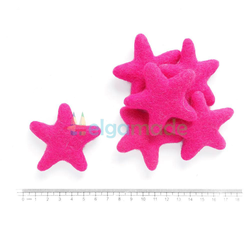 Зірка з вовни МАЛИНОВА, 5.8х5.8 см, 1 шт, фото 1