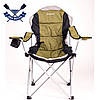 Посилене крісло шезлонг до 140 кг складне крісло туристичне для риболовлі рибальське крісло Ranger Green розклад-ся на 3 положення, фото 3