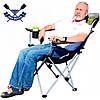 Посилене крісло шезлонг до 140 кг складне крісло туристичне для риболовлі рибальське крісло Ranger Green розклад-ся на 3 положення, фото 2
