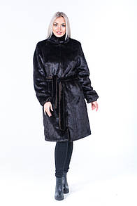 Жіноча штучна шуба під норку з коміром стійкою і довжиною 100 см (р. 42-56) 39sb119
