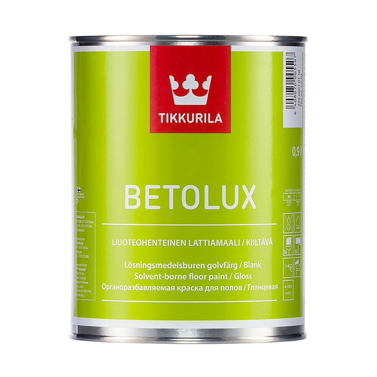 Фарба для підлоги Tikkurila Betolux глянсова біла 0.9л