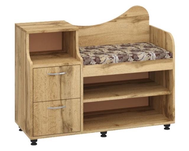 Тумба для обуви Б-2 ДСП дуб тахо+ткань