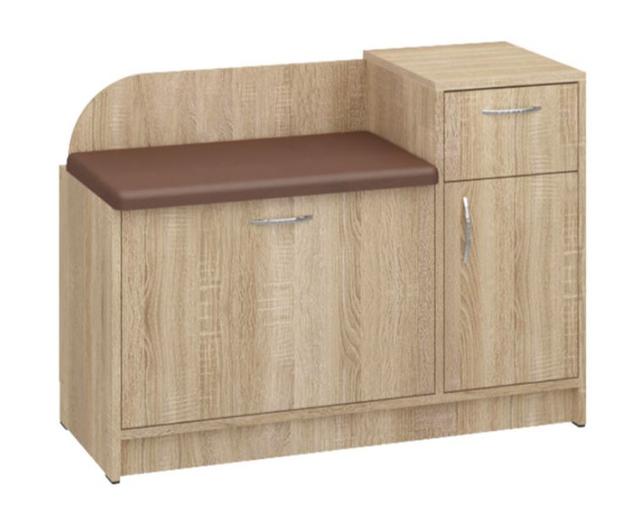 Тумба для обуви Б-3 ДСП дуб сонома+винил коричневый