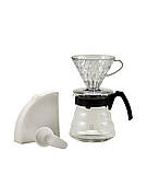 Набір пуровер для заварювання кави Hario V60 02 CRAFT, графин 600 мл, пуровер 02, 40 фільтрів, на 1-4 чашки, фото 2