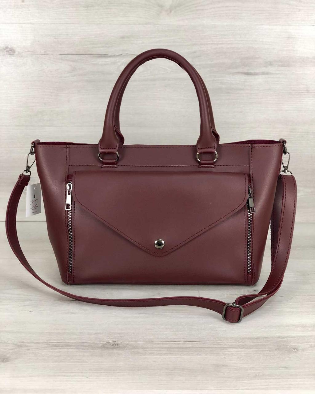 Стильна молодіжна сумка Сагари бордового кольору