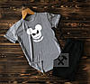 Cпортивні чоловічі сірі шорти та чорна футболка з Мікі/ Літні комплекти для чоловіків, фото 8