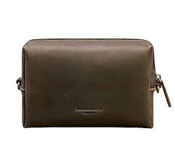 Шкіряна косметичка-несесер (темно-коричнева) шкіра Crazy Horse